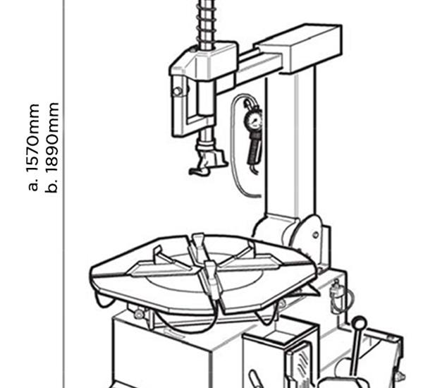Dimensions démonte pneus - Atlas TC320
